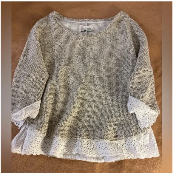 Anthropologie Sweater With Lace Details Coastal Grandma - Picture 4 of 9